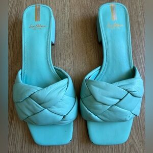 Sam Edelman Oaklie Woven Braided Rio Blue Contemporary Heels Size 7.5